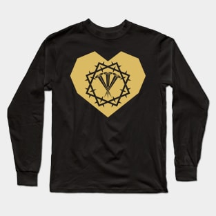 Crown of thorns and crucifixion nails inside the heart Long Sleeve T-Shirt